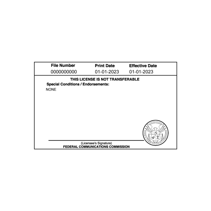 Amateur Radio License Wallet Card