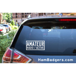 Decal: "Amateur Radio / Active" Rectangle